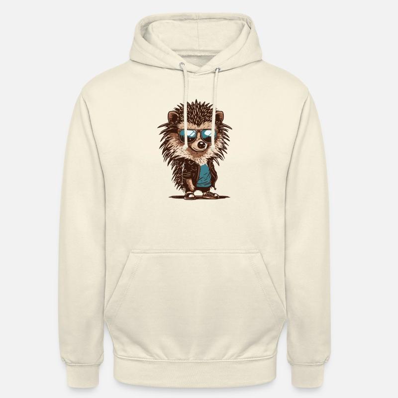 Cooler Igel mit Sonnenbrille - Unisex Hoodie - Vanille-Milchshake