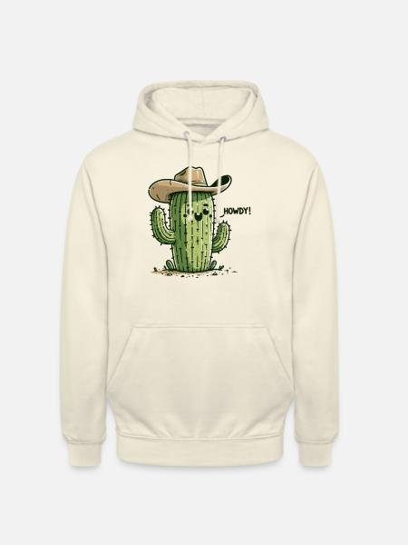 Kaktus mit Cowboyhut - Unisex Hoodie - Vanille-Milchshake