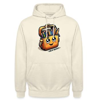 Trousse créative – Trousse de créativité - Sweat-shirt à capuche unisexe - vanille - Devant - Alina (178cm) & Michal (187cm)