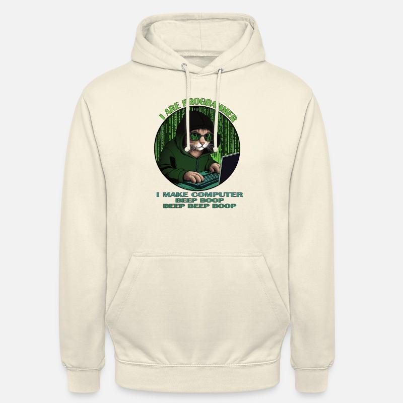 I are programmer, green, programming cat Unisex Hoodie