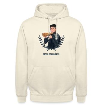 Rieser Grantler // Illustration - Unisex Hoodie - Vanille-Milchshake - Vorne - Alina (178cm) & Michal (187cm)