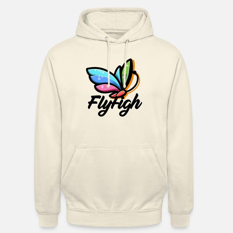 PAPILLON - Sweat-shirt à capuche unisexe - vanille