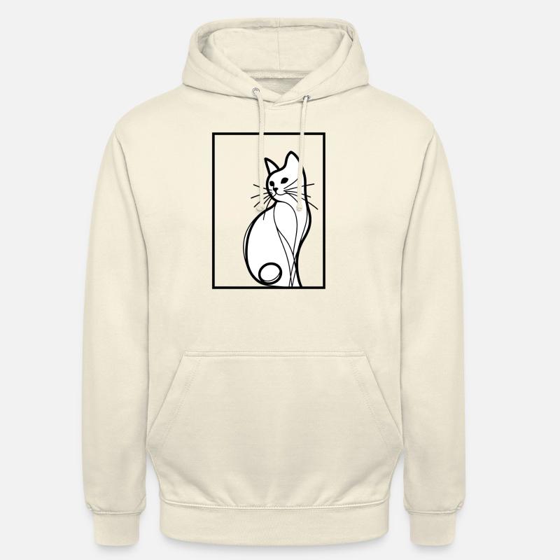 Chat minimaliste - Sweat-shirt à capuche unisexe - vanille