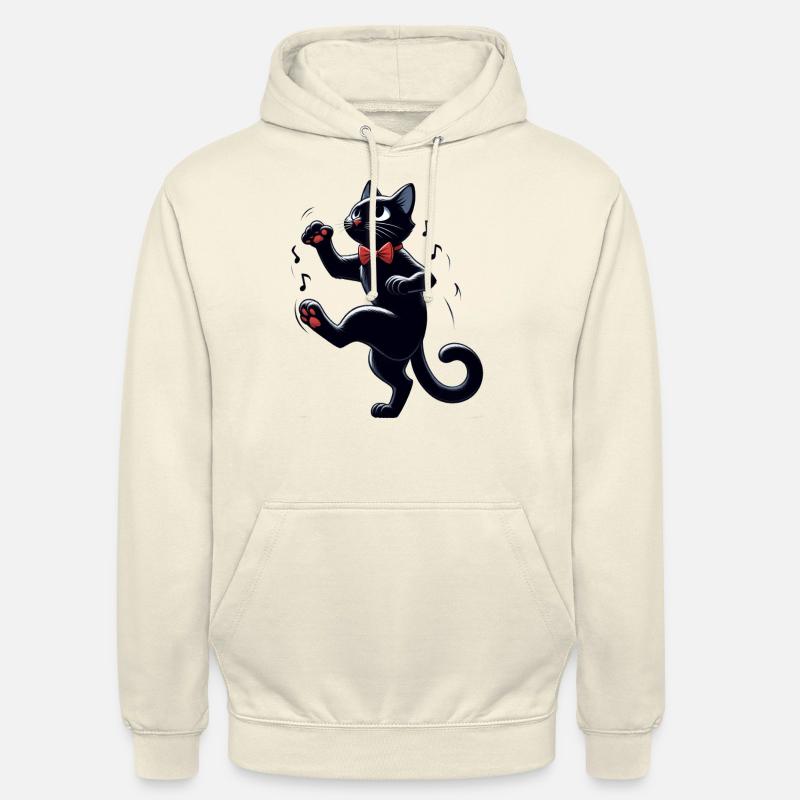 Chat noir qui danse - Sweat-shirt à capuche unisexe - vanille