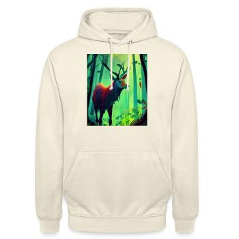 Chevreuil bavarois - Sweat-shirt à capuche unisexe - vanille - Devant - Alina (178cm) & Michal (187cm)