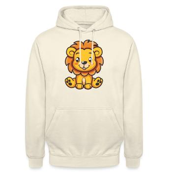 Petit Lion pour les enfants - Sweat-shirt à capuche unisexe - vanille - Devant - Alina (178cm) & Michal (187cm)