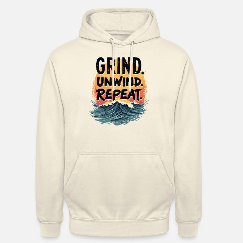 TRAVAILLER DUR, S’AMUSER DUR - Sweat-shirt à capuche unisexe - vanille