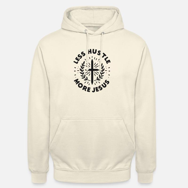 Moins d’agitation Plus Jésus - Sweat-shirt à capuche unisexe - vanille