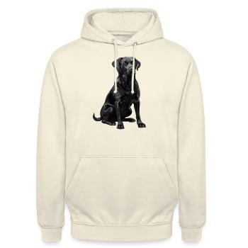 Labrador retriever noir - Sweat-shirt à capuche unisexe - vanille - Devant - Alina (178cm) & Michal (187cm)