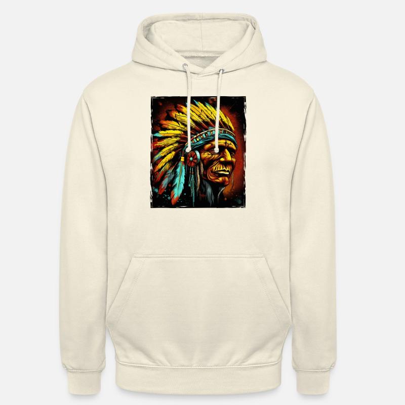 Crâne de chef indien Apache - Sweat-shirt à capuche unisexe - vanille
