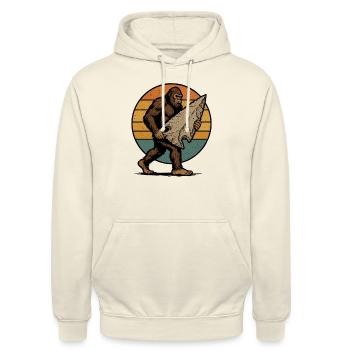 Bigfoot mit Arrowhead Pfeilspitzen Feuerstein - Unisex Hoodie - Vanille-Milchshake - Vorne - Alina (178cm) & Michal (187cm)