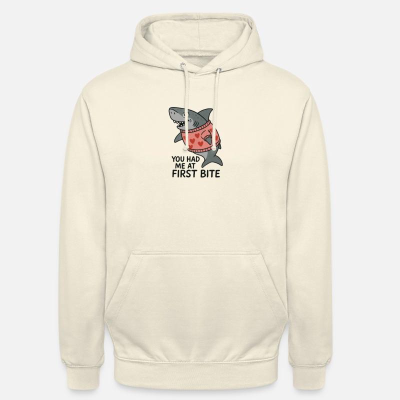 Requin qui rit avec pull en forme de cœur – Vous m’avez eu à - Sweat-shirt à capuche unisexe - vanille