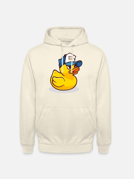Gelbe Quietscheente mit Kappe - Unisex Hoodie - Vanille-Milchshake