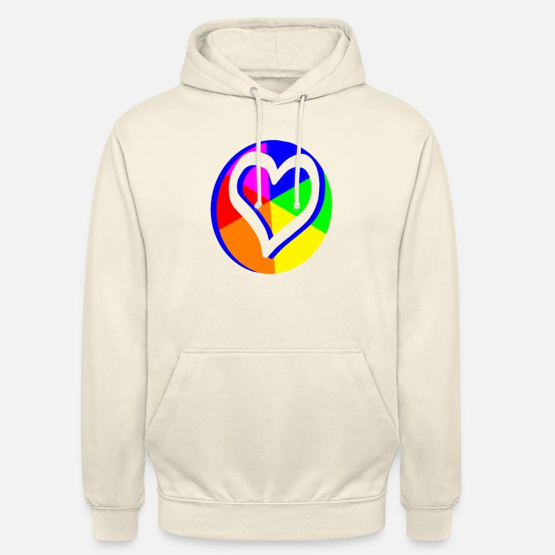 Progress Pride Drapeau Coeur - Sweat-shirt à capuche unisexe - vanille