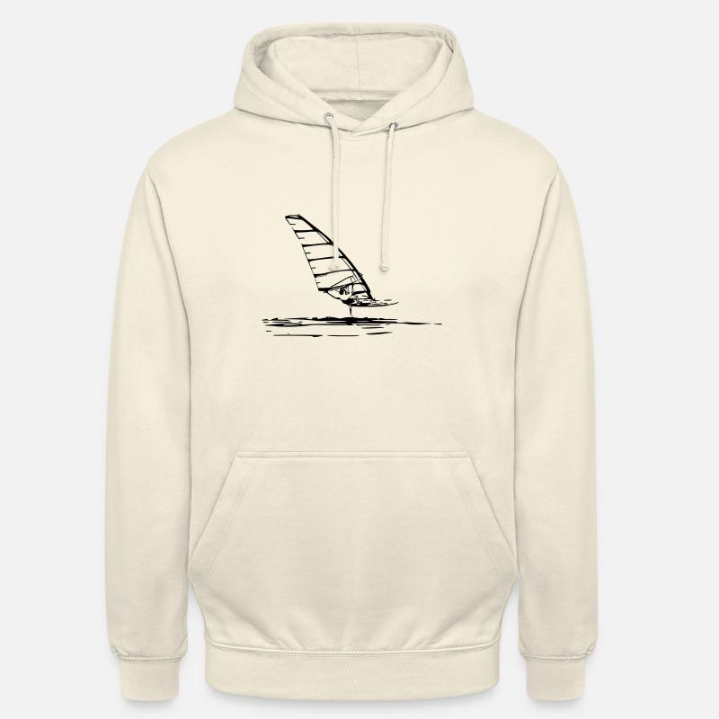 Windsurf Foil Sketch - Sweat-shirt à capuche unisexe - vanille