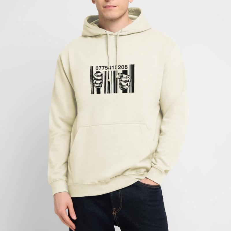 CÓDIGO DE BARRAS DE PRISIÓN Sudadera con capucha unisex