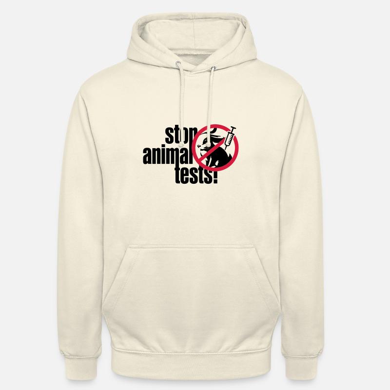 ARRÊTEZ L'EXPÉRIMENTATION ANIMALE - Sweat-shirt à capuche unisexe - vanille