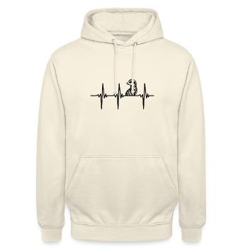 Battement de cœur pour le tatouage de suricate tribal mignon - Sweat-shirt à capuche unisexe - vanille - Devant - Alina (178cm) & Michal (187cm)