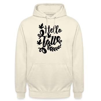 hello fall - Unisex Hoodie - Vanille-Milchshake - Vorne - Alina (178cm) & Michal (187cm)