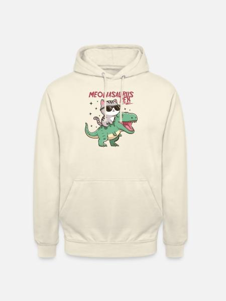 Cool kattunge på T-Rex Funny Dinosaur Trend - Luvtröja unisex - vaniljmilkshake