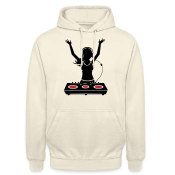 DJ Turntables Festival Woman - Unisex Hoodie - vanilla - Front - Alina (178cm) & Michal (187cm)