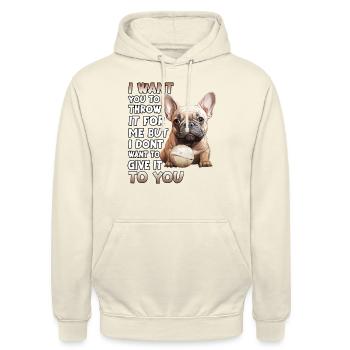 Frenchie Dog Lover Bouledogue français - Sweat-shirt à capuche unisexe - vanille - Devant - Alina (178cm) & Michal (187cm)