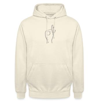 Ok hand sign - Unisex Hoodie - vanilla - Front - Alina (178cm) & Michal (187cm)