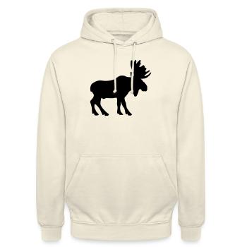 moose animal - Unisex Hoodie - Vanille-Milchshake - Vorne - Alina (178cm) & Michal (187cm)