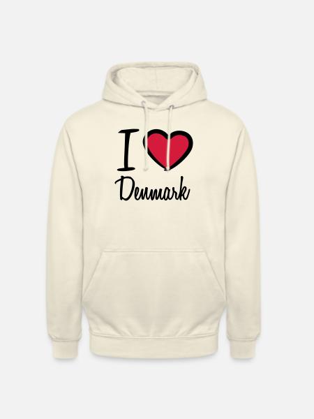 I Love Denmark Danmark Logo - Unisex Hoodie - vanilla