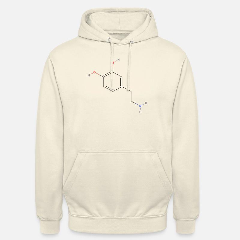 Dopaminmolekül - Farbige Strukturformel - Unisex Hoodie - Vanille-Milchshake