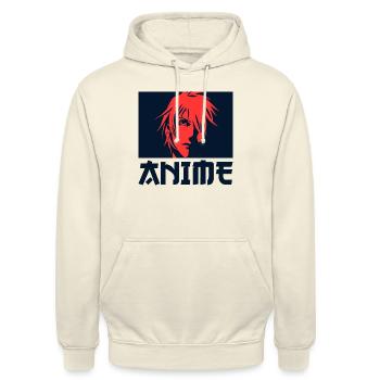 Anime Boy - Unisex Hoodie - Vanille-Milchshake - Vorne - Alina (178cm) & Michal (187cm)