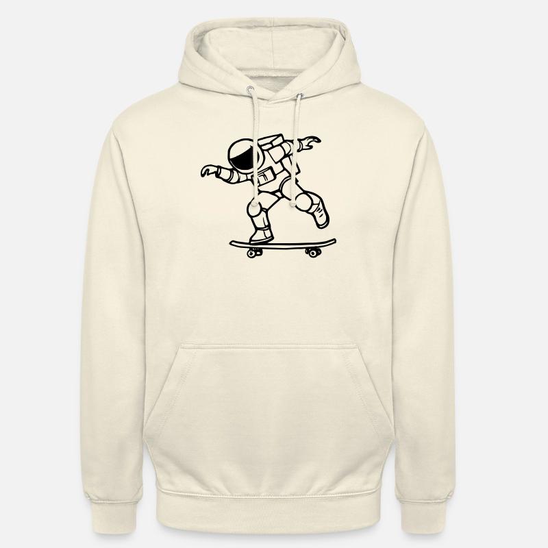 Astronaut rides skateboard space astronauts - Unisex Hoodie - vanilla