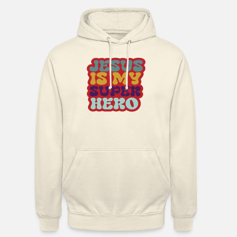 Jésus est mon super-héros - Sweat-shirt à capuche unisexe - vanille