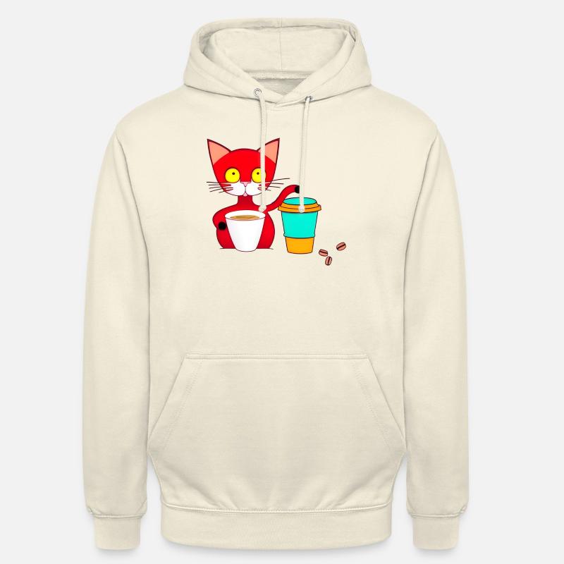 chat et café - Sweat-shirt à capuche unisexe - vanille