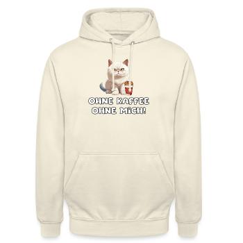 Ohne Kaffee Ohne Mich, Lustiger Spruch - Unisex Hoodie - Vanille-Milchshake - Vorne - Alina (178cm) & Michal (187cm)