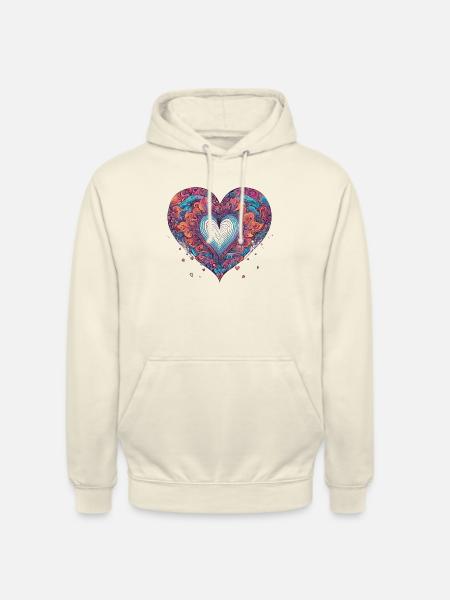 Heart psychedelic - Unisex Hoodie - Vanille-Milchshake