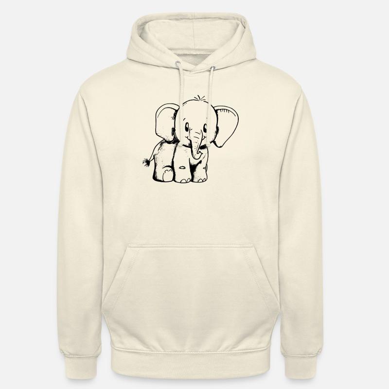 Éléphant Adorable - Sweat-shirt à capuche unisexe - vanille