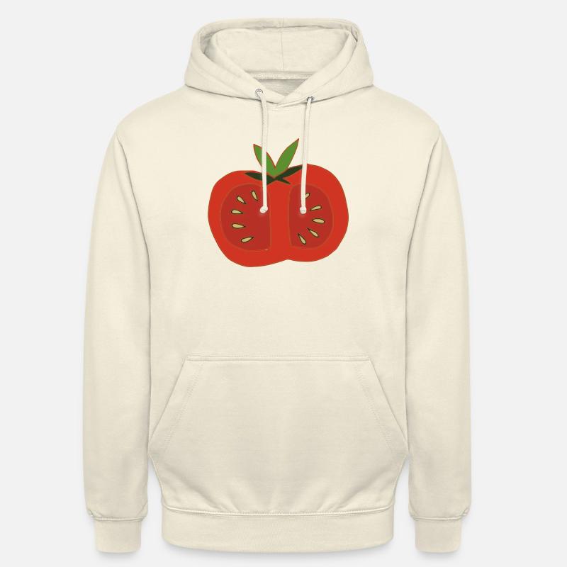 Tomate rouge coupée en deux - Sweat-shirt à capuche unisexe - vanille