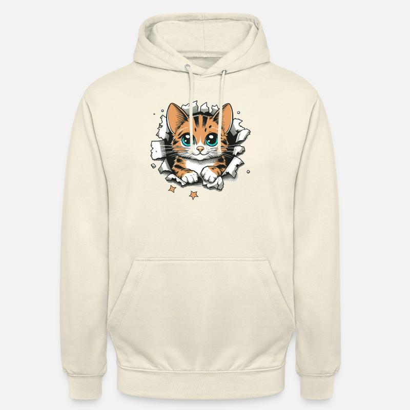 Chat mignon déchiré - Sweat-shirt à capuche unisexe - vanille