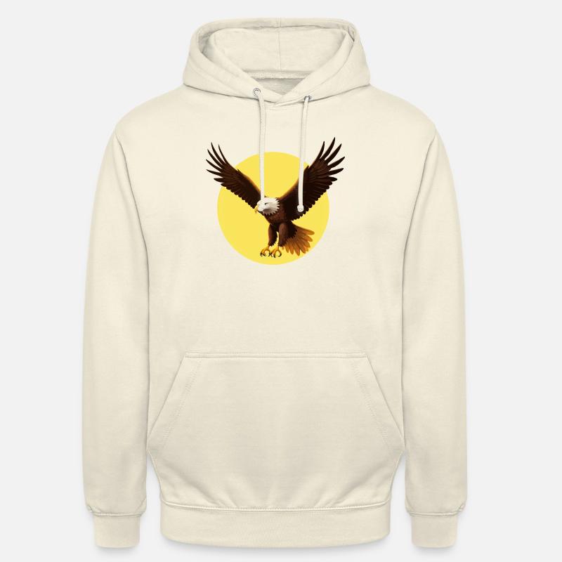 Aigle devant le soleil - Sweat-shirt à capuche unisexe - vanille