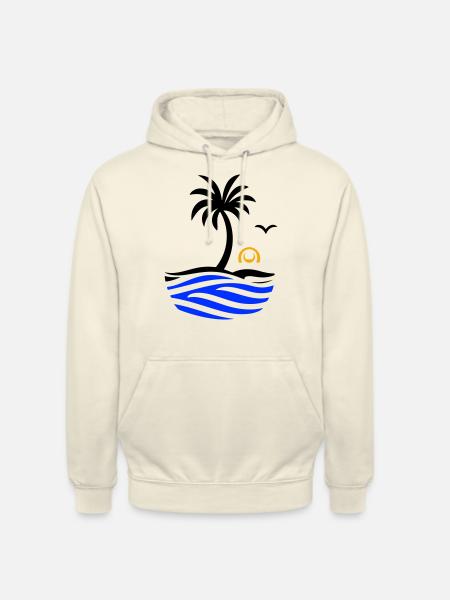 Ocean Palm Tree Summer - Unisex Hoodie - vanilla