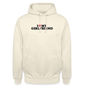 I Love My Girlfriend - Unisex Hoodie - Vanille-Milchshake - Vorne - Alina (178cm) & Michal (187cm)