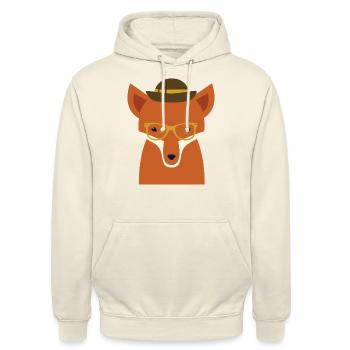 renard hipster - Sweat-shirt à capuche unisexe - vanille - Devant - Alina (178cm) & Michal (187cm)
