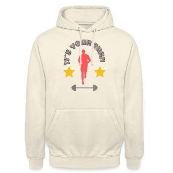 it s your turn - Unisex Hoodie - Vanille-Milchshake - Vorne - Alina (178cm) & Michal (187cm)