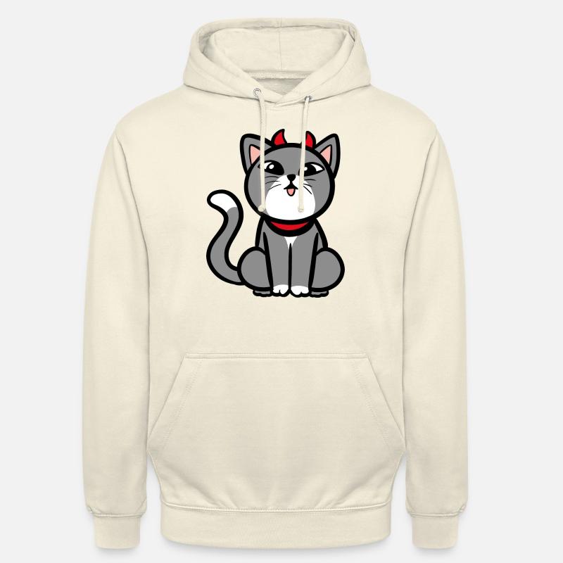 Devil Cat / Devil - Unisex Hoodie - vanilla