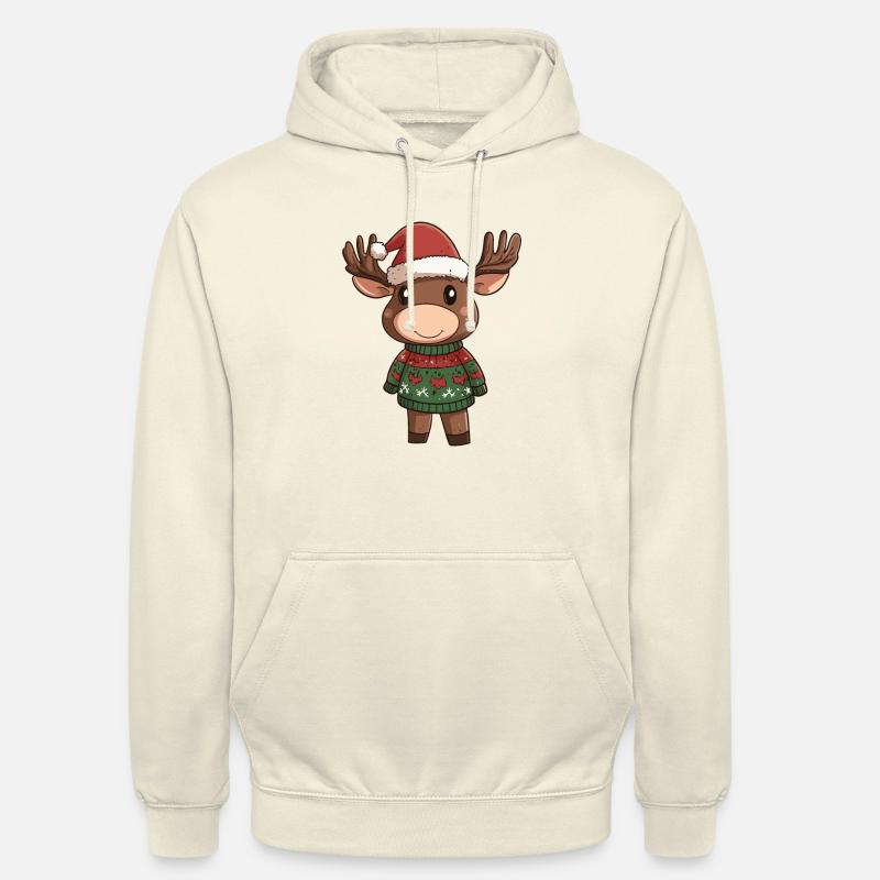 Noël de l’orignal - Sweat-shirt à capuche unisexe - vanille