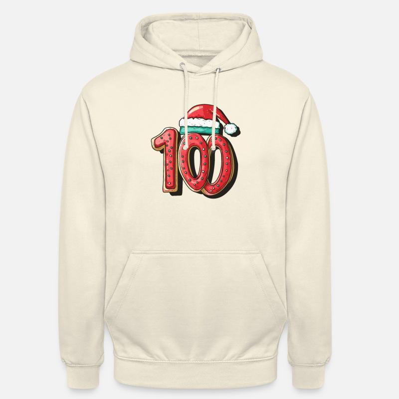 Biscuit de Noël 100 chiffres - Sweat-shirt à capuche unisexe - vanille
