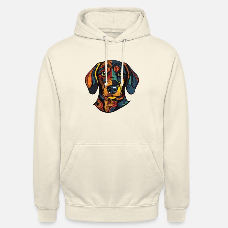Teckel Chien Portrait Teckel - Sweat-shirt à capuche unisexe - vanille