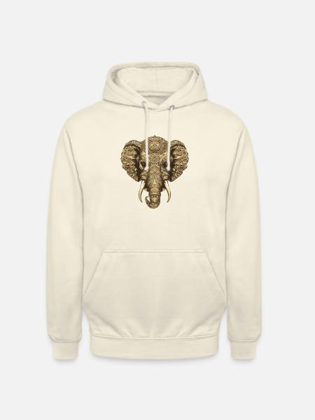 Elefant Porträt - Unisex Hoodie - Vanille-Milchshake