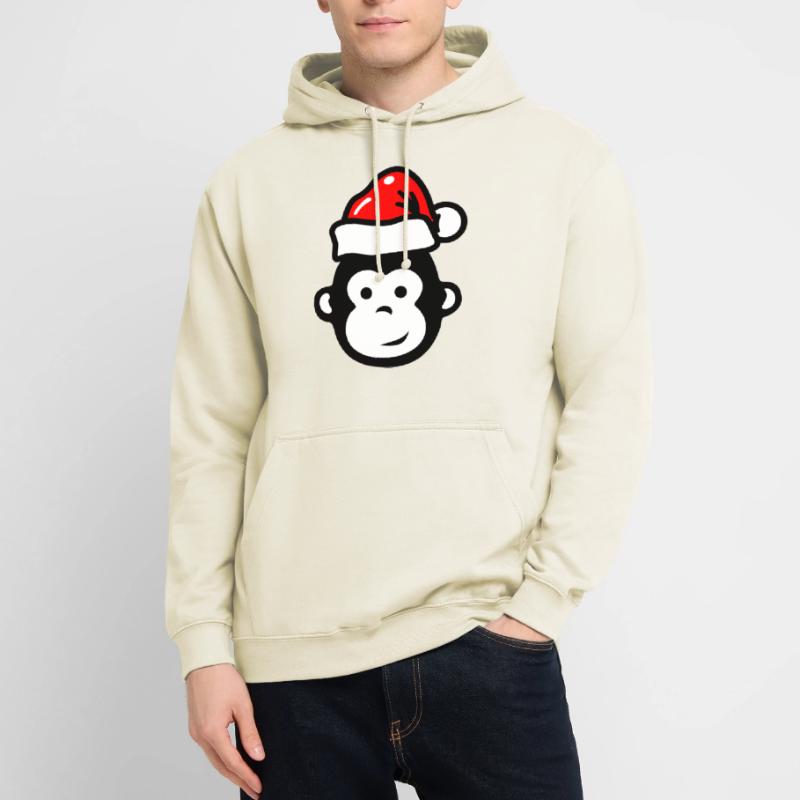 Monkey Christmas Xmas Comic Felpa con cappuccio unisex